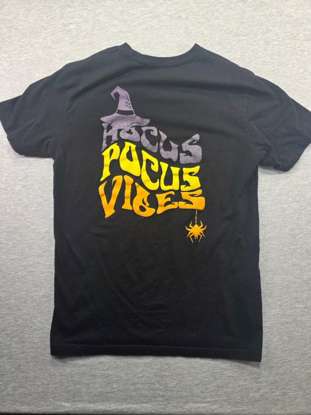 Hocus Pocus Vibes Halloween Witch Hat Graphic T-Shirt Black